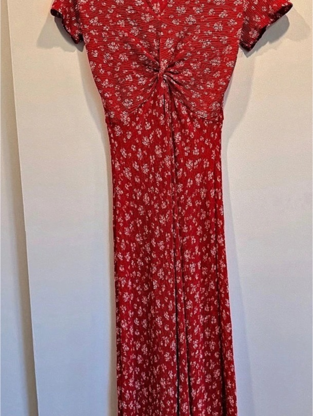 MNG Floral Midi Dress in Red & White Size XS Like New